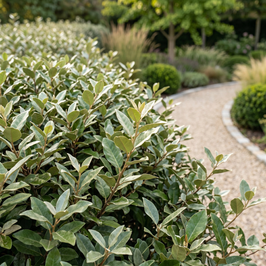 Green boutiQ - 24x Eleagnus ebbingei Compacta - Chalef argenté - Plantes de haie - Persistant - Gris - Pot 9cm - Hauteur 25-35cm