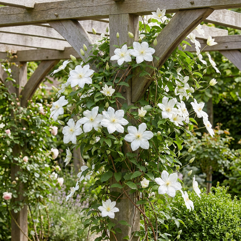 Green boutiQ - Klimplant - Clematis Jackmanii - Bloem Blauw - Weinig onderhoud -2 planten -  Pot 11cm Hoogte 40cm