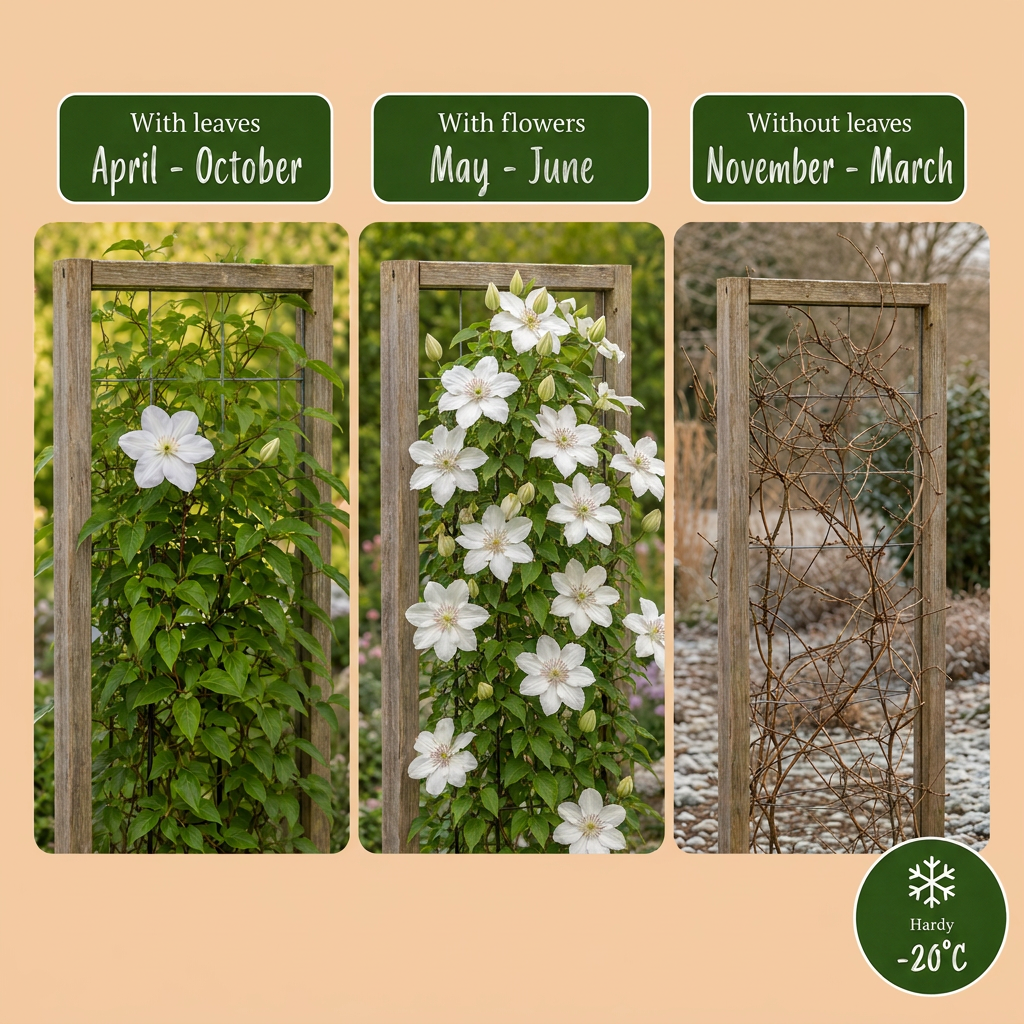 Green boutiQ - Klimplant - Clematis Jackmanii - Bloem Blauw - Weinig onderhoud -2 planten -  Pot 11cm Hoogte 40cm