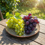 Green boutiQ - Plant fruitier - Vitis vinifera Himrod - Vanessa - Vigne - Sans pépins - Raisin bleu & blanc - 2 plantes - Pot 15cm - Hauteur 50cm