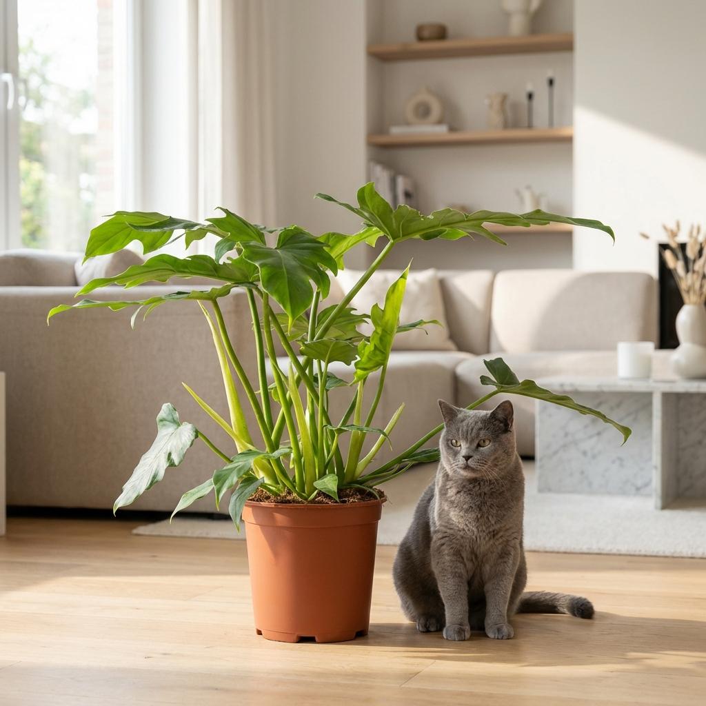 Green boutiQ - Plante d'intérieur - Philodendron - Philodendron Lacerum - Vert - Entretien facile - 1 plante - Pot 19cm - Hauteur 65cm