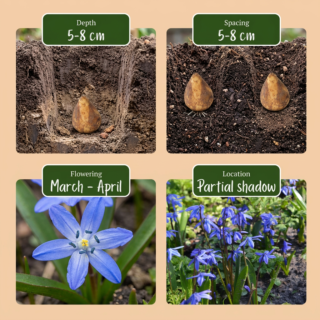 400x Scilla Siberica - Siberische sterhyacint - Blauw - Verwilderingsbol - Bolmaat 7/8