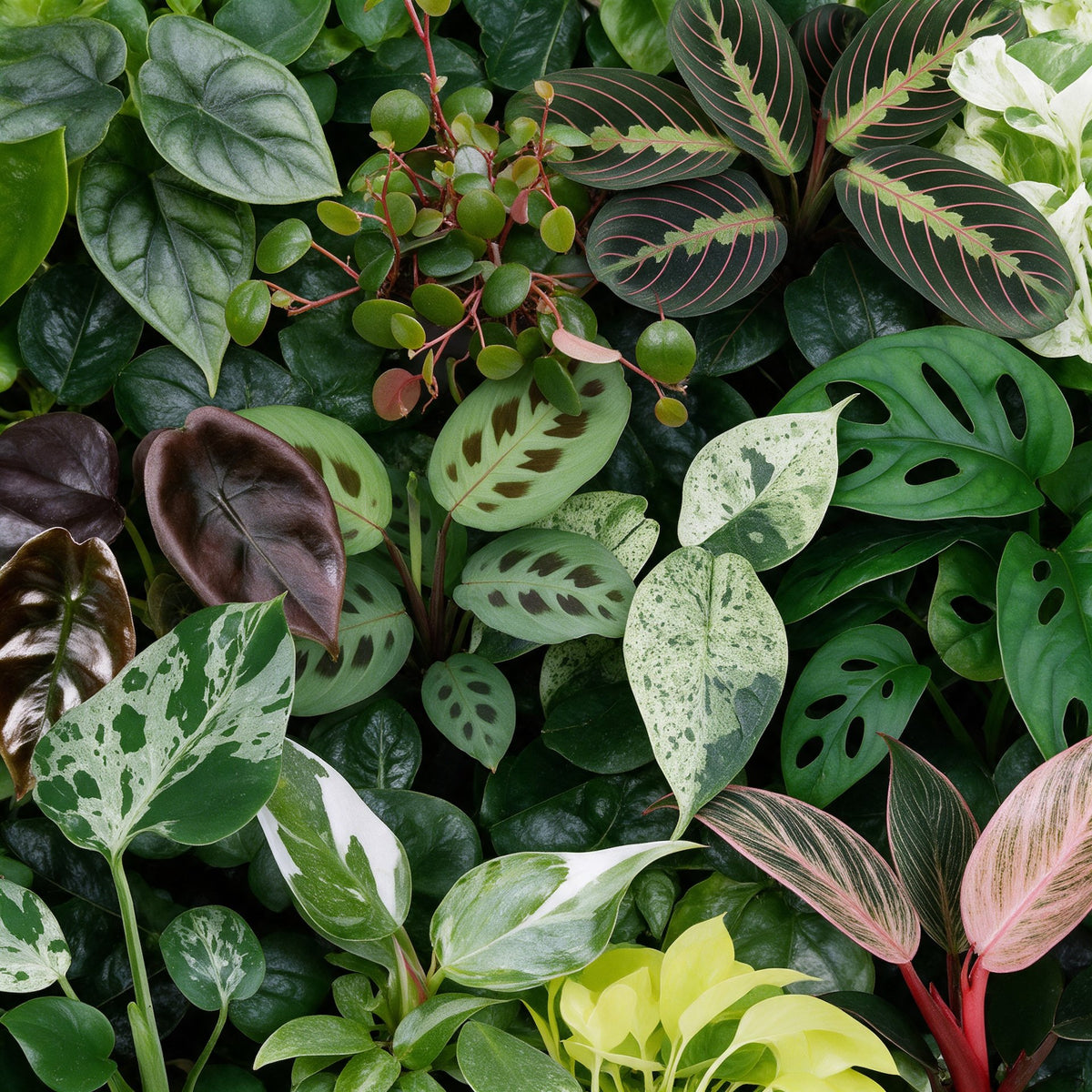 12x Baby Plants Surprise Box - Various colours - Tropical - incl. Linnea Misty Blue - Ø6cm - ↕5-15cm