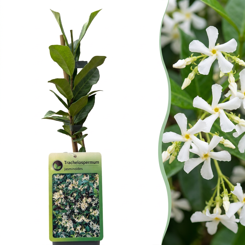 6x Trachelospermum jasminoides - Star Jasmine - White - Climber - Ø9cm - ↕35cm