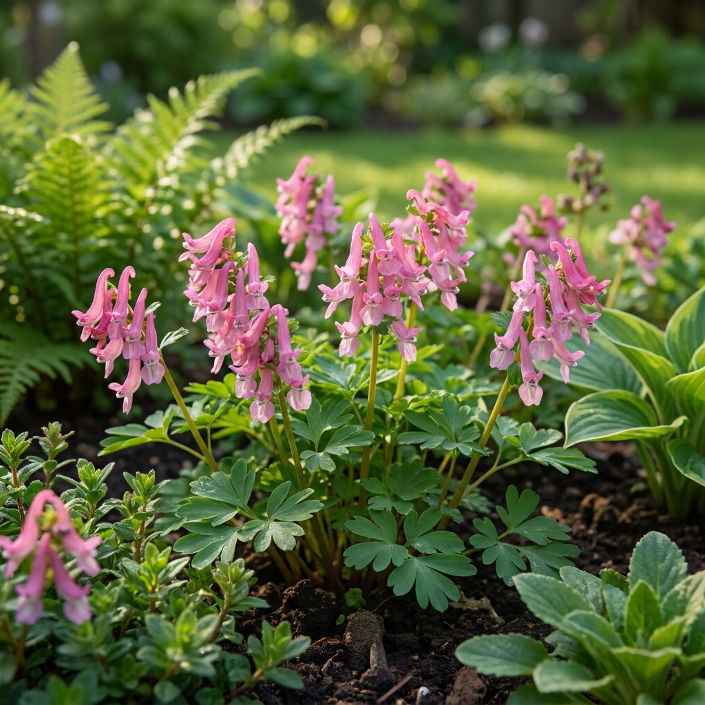 40x Corydalis Beth Evans - Helmbloem Beth Evans - Wit en Paars - Verwilderingsbol - Bolmaat 6/+