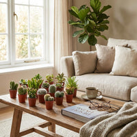 Mix van Echte Cactussen en Vetplanten - 12 Stuks - Ø 5,5 cm - Hoogte: 5-10 cm