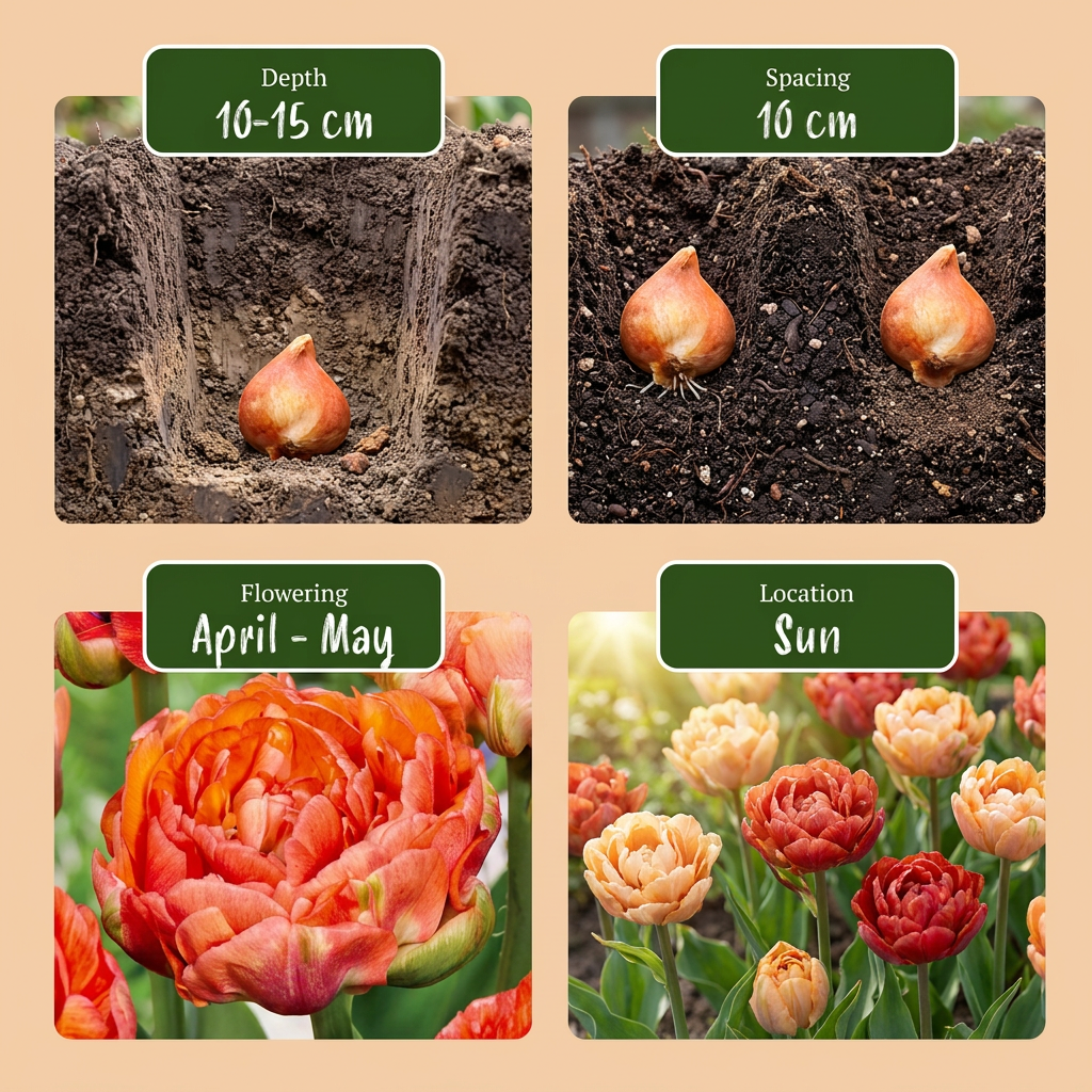48x Tulipa Gudoshnik Double - Gevuldbloemige tulp Gudoshnik - Diversen - Voorjaarsbloeier - Bolmaat 11/12