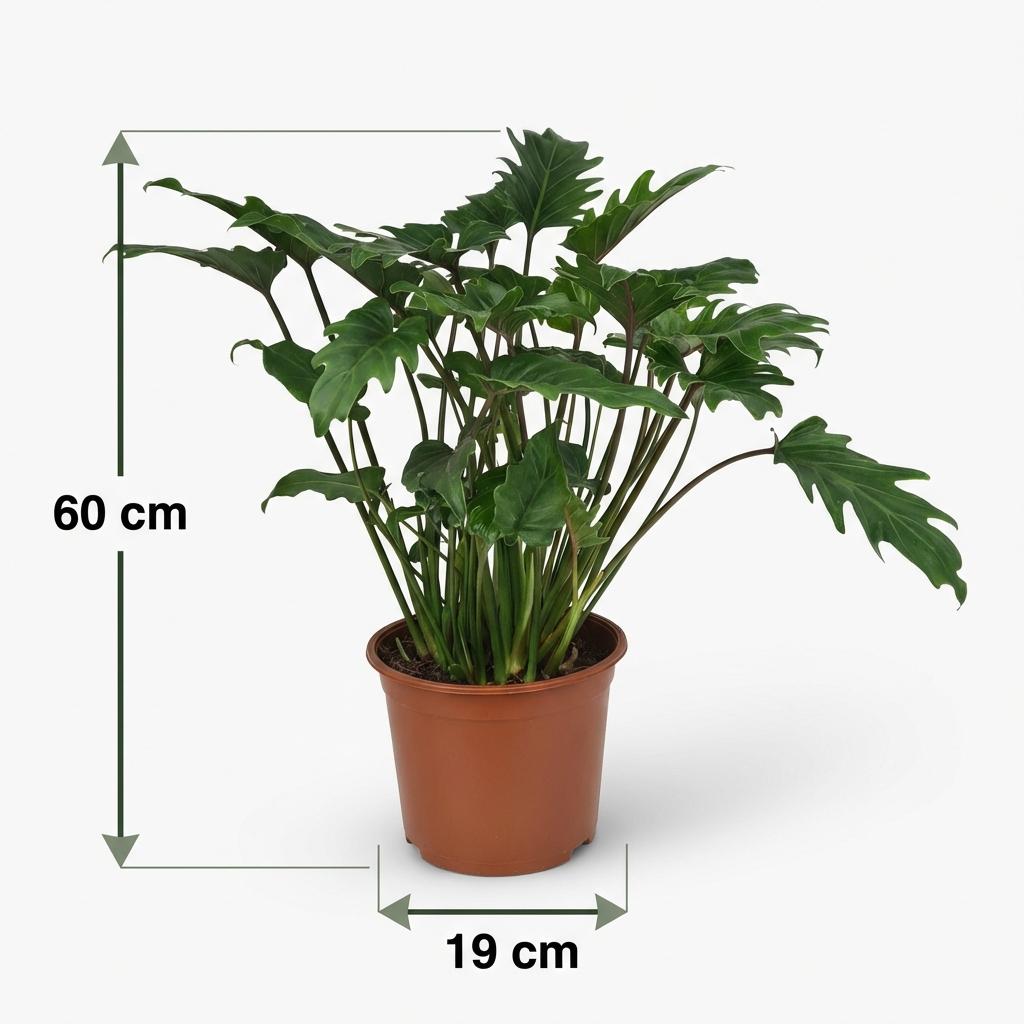 Green boutiQ - Plante d'intérieur - Philodendron - Philodendron Xanadu - Vert - Entretien facile - 1 plante - Pot 19 cm - Hauteur 60 cm