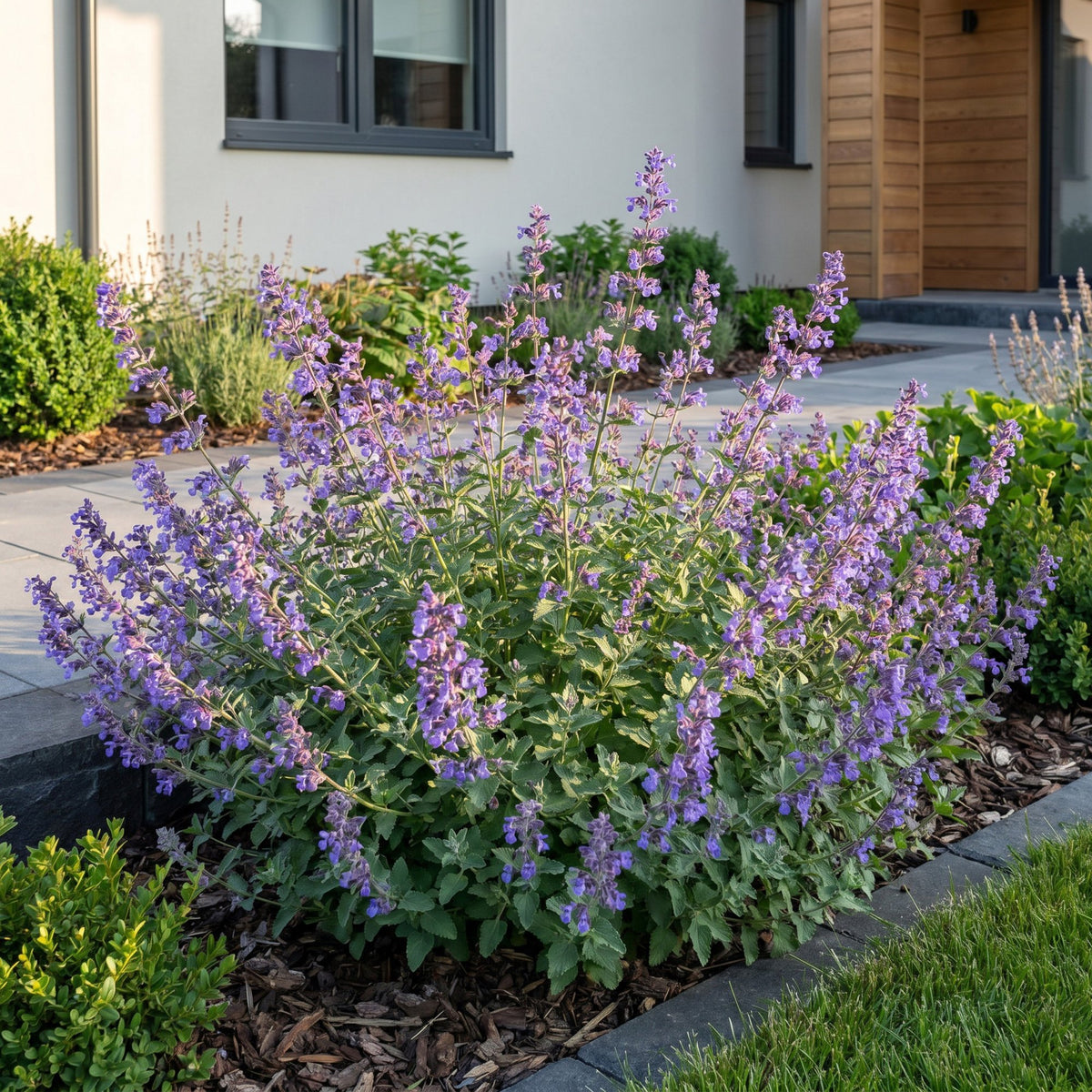 Green boutiQ - Vivace - Nepeta faassenii 'Six Hills Giant' - Herbe aux chats - Attire les abeilles et les papillons - Violet - 1 plante - Pot 11 cm - Hauteur 15-25 cm