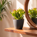 Crassula Ovata - Jade plant - Green - Succulent/cactus - incl. grijze pot - Ø12cm