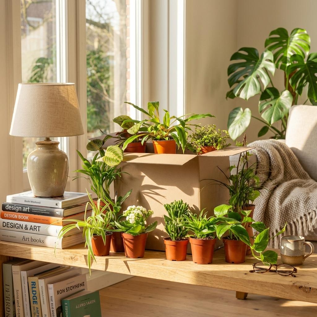 Green boutiQ - Plante d'intérieur - Box surprise verte - Entretien facile - 12 plantes - Pot 10,5 - 12 cm - Hauteur 15 - 45 cm