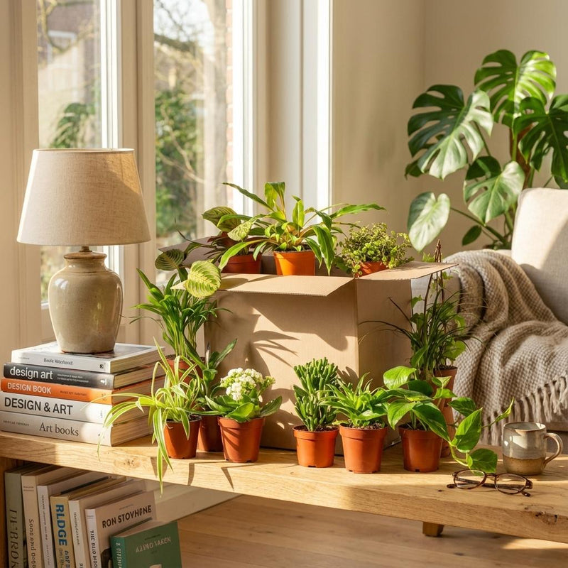 Green boutiQ - Kamerplant - Groene Verrassingsbox - Weinig onderhoud - 12 Planten - Pot 10,5 - 12cm - Hoogte 15 - 45cm