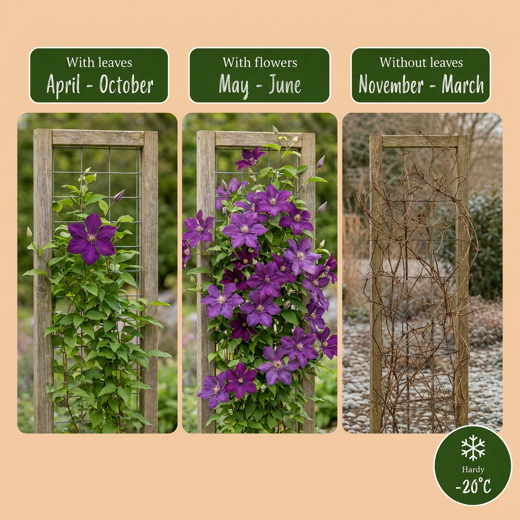 6x Clematis Etoile Viol - Bosrank - Paars - Klimplant - Ø9cm - ↕35cm