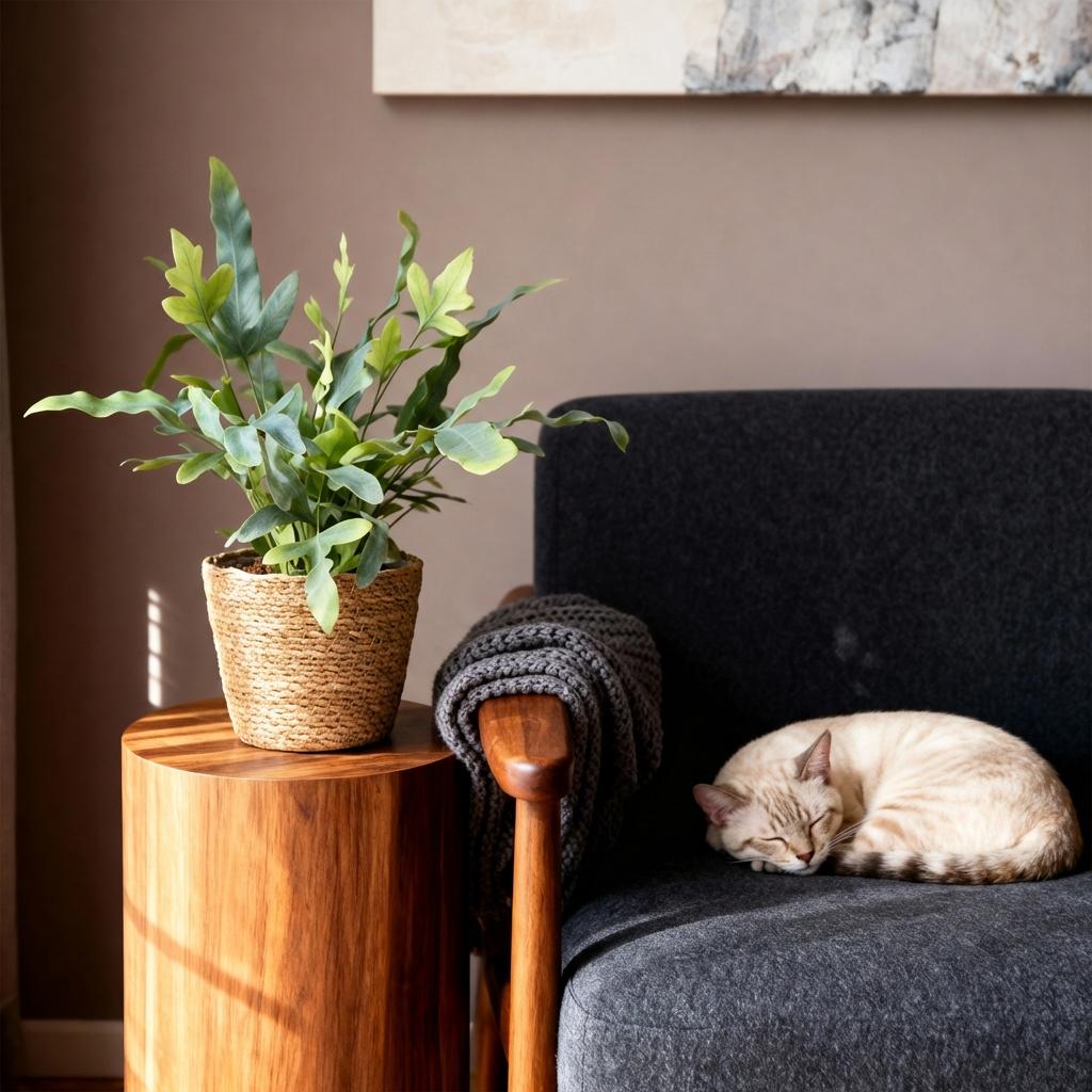 Green boutiQ - Plante d'intérieur - Phlebodium aureum Blue Star - Fougère bleue - Plante adaptée aux animaux domestiques - Bleu - 4 Plantes - avec Panier - Pot 12 cm - Hauteur 25 cm