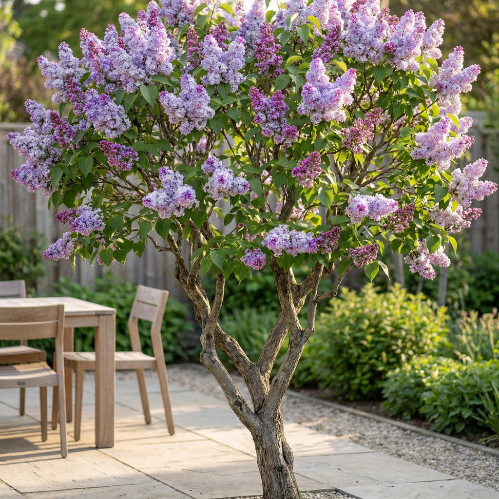 Green boutiQ - Plante de jardin - Syringa vulgaris Michel Buchner - Lilas commun - Rustique - Rose - 1 plante - Pot 17cm - Hauteur 45cm