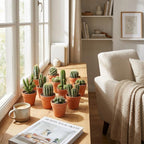 Mini Cactus Mix - 9 Pièces - Ø 8,1 cm - Hauteur : 5-10 cm - Pots en Terre Cuite