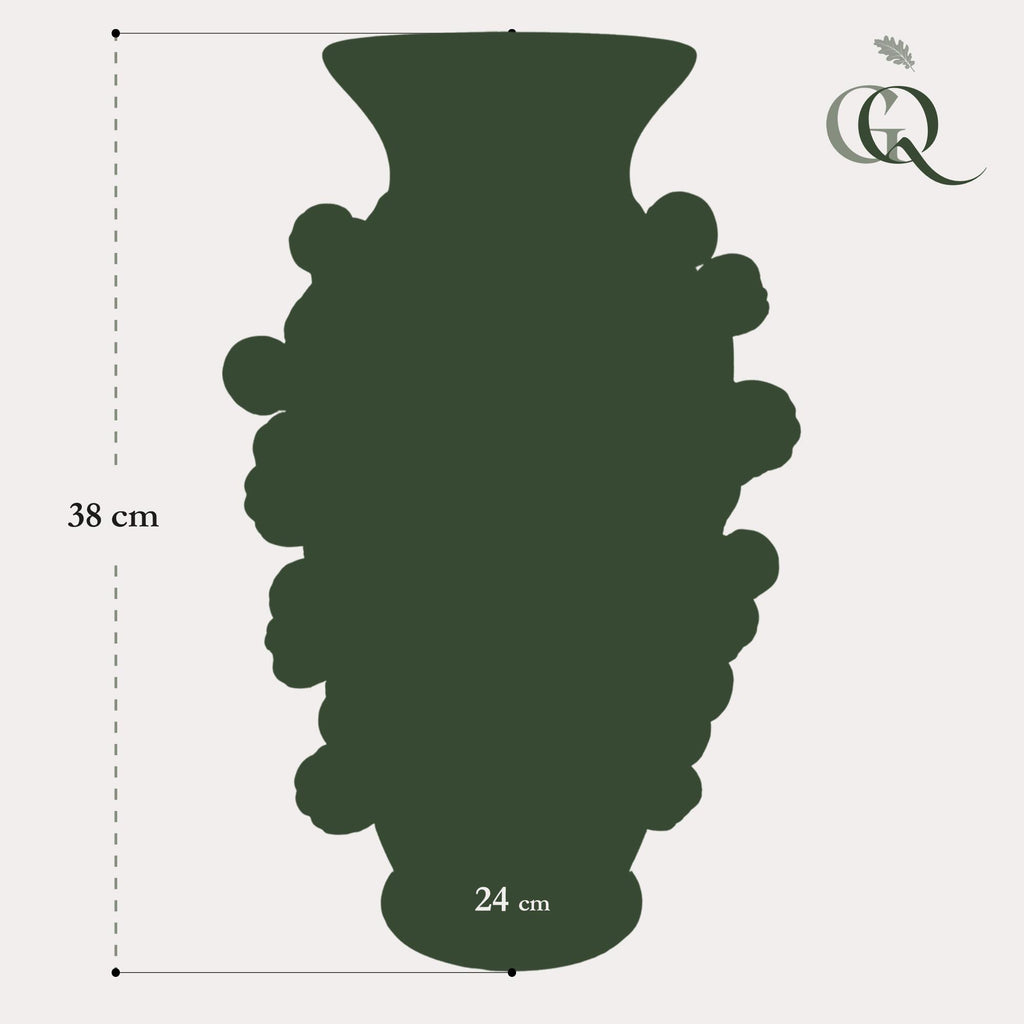 Vase pierre M - H38 L24 - Vert pistache - Mandarine