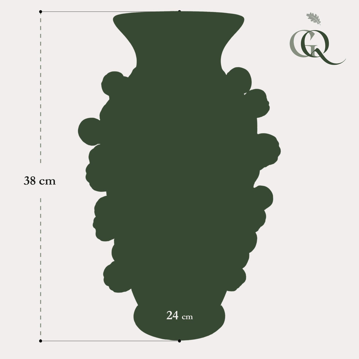 Vase pierre M - H38 L24 - Vert pistache - Mandarine
