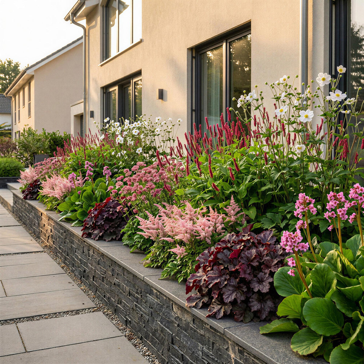 Green boutiQ - Borderpakket - Schaduw - 24 Vaste planten - 3 m2 - Diversen kleuren - Weinig Onderhoud - Pot 11cm