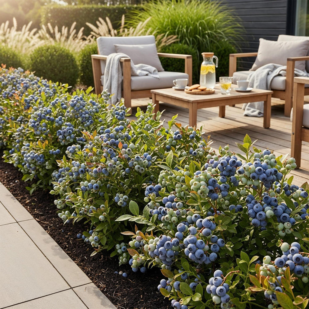 Green boutiQ - Plants fruitiers - Myrtillier - Vaccinium corymbosum Bluegold - Rustique - 6 plantes - Pot 9 cm - Myrtille