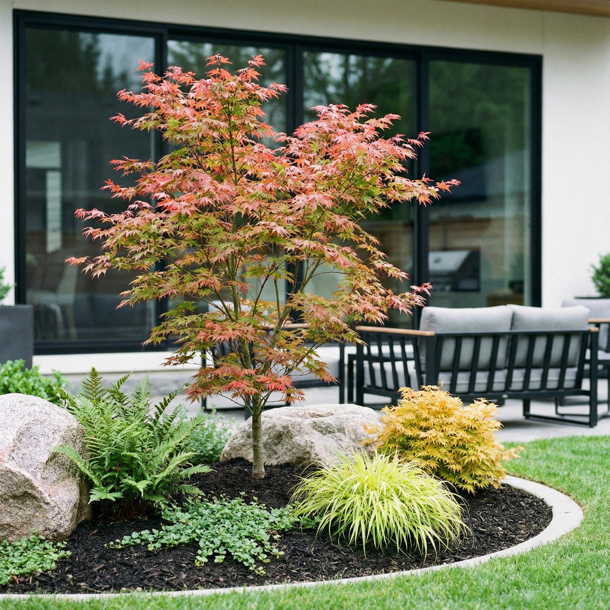 Green boutiQ - Plante de jardin - Acer palmatum Beni Maiko - Érable du Japon - Caduc - Rouge - 1 - Pot 26cm - Hauteur 90cm