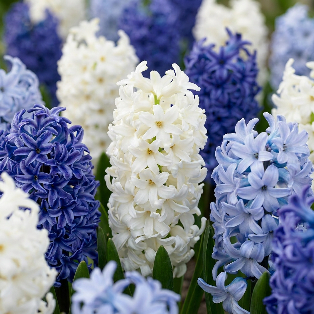 80x Hyacinthus Blue water mix - Blauwe hyacint - Blauw - Voorjaarsbloeier - Bolmaat 14/15