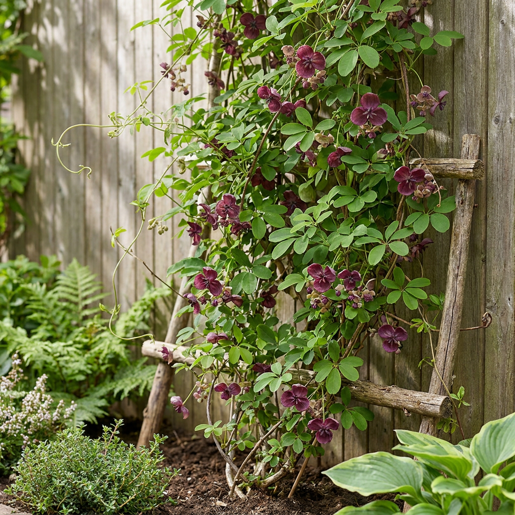2x Akebia quinata - Chocolate vine - Purple - Red - Climber - Ø9cm - ↕35cm