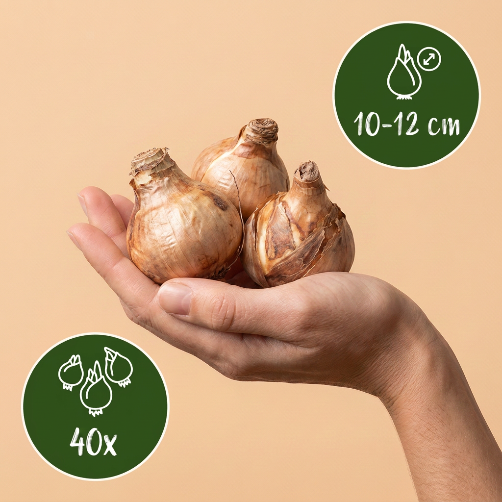 40x Narcissus Replete - Dubbele narcis Replete - Wit en Oranje - Voorjaarsbloeier - Bolmaat 10/12