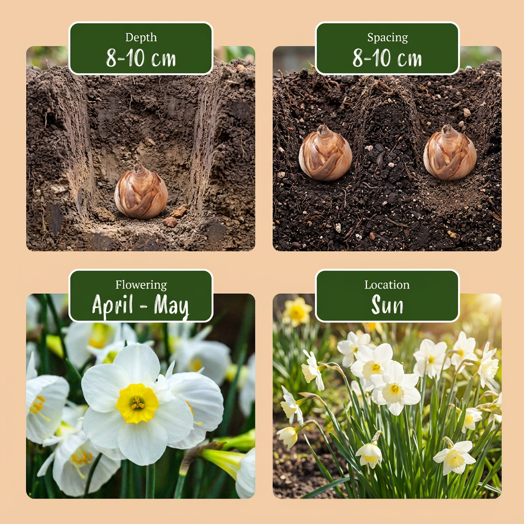 20x Narcissus White Petticoat - Witte petticoatnarcis - Wit - Voorjaarsbloeier - Bolmaat 6/8