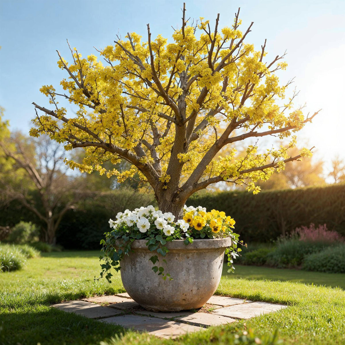 Green boutiQ - Plante de jardin - Cornus mas - Fleur jaune - 1 plante - Caduc - Peu d'entretien - Pot 12 cm Hauteur 35 cm