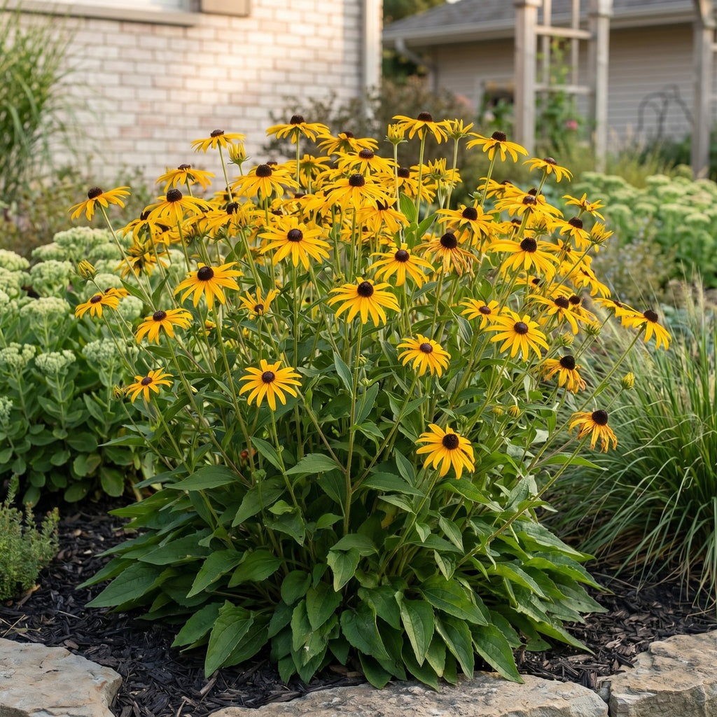 Green boutiQ - Stauden - Rudbeckia fulg. Goldsturm - Gewöhnlicher Sonnenhut - Bienen- und Schmetterlingsmagnet - Gelb - 12 Pflanzen - Topf 11 cm - Höhe 15-25 cm