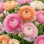 80x Renoncules Mélange Pastel - Renoncule couleur pastel - D - Floraison estivale - Calibre 5/6