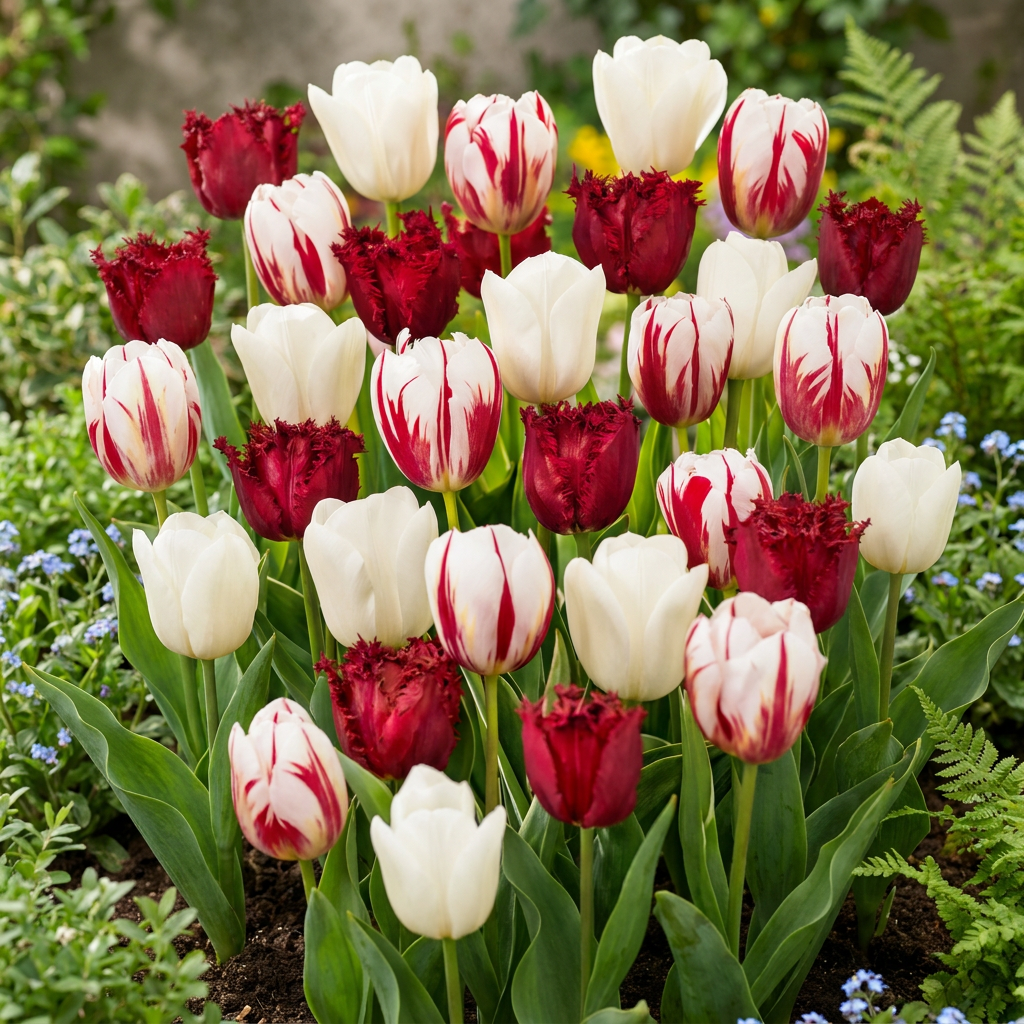 120x Tulipa Dutch Design - Tulp Dutch Design - Roze en Wit - Voorjaarsbloeier - Bolmaat 11/12