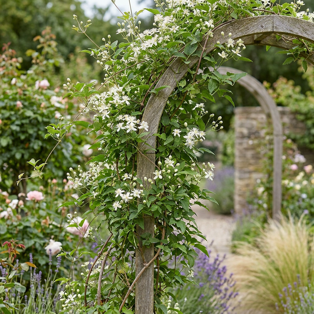 4x Clematis vitalba - Old man's beard - White - Climber - Ø9cm - ↕35cm