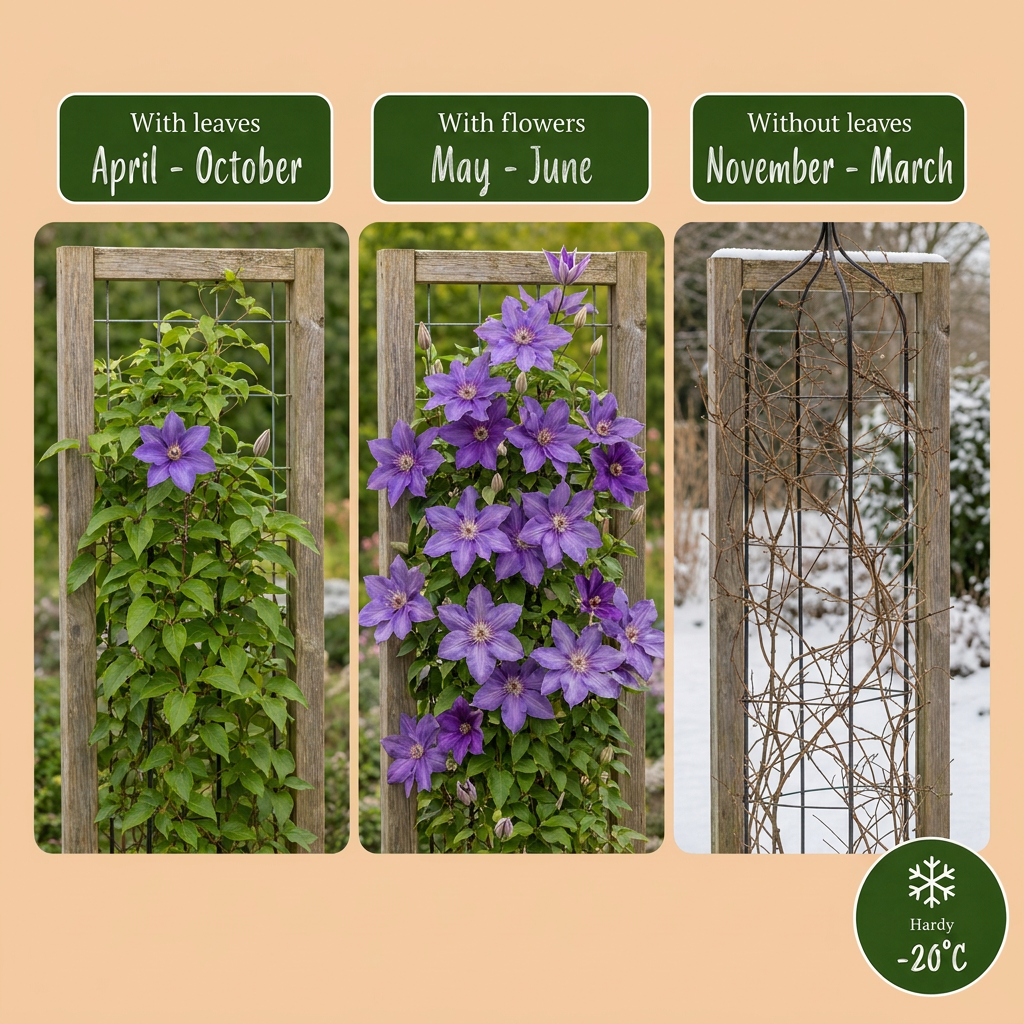 4x Clematis Multi Blue - Bosrank - Blauw - Klimplant - Ø9cm - ↕35cm