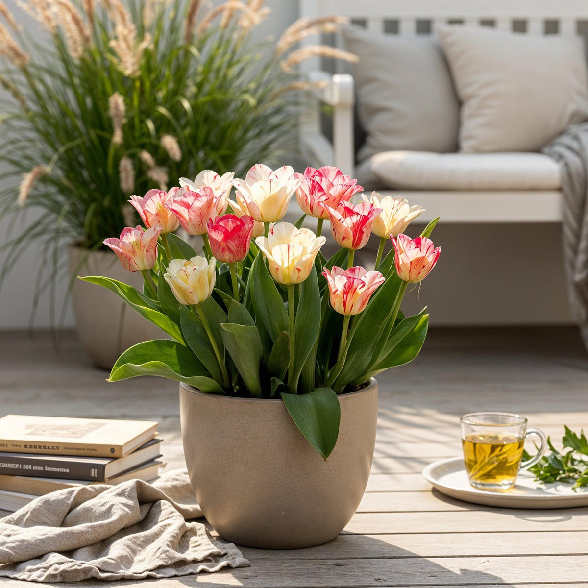 Green boutiQ - Bloembollen - Tulp Hemisphere mix - Diversen Kleuren - 12 stuks - Bolmaat 11/12 - XXL Pack