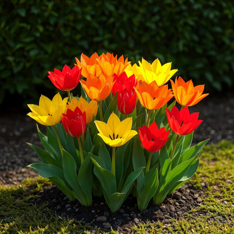Green boutiQ - Bloembollen - Tulp Praestans mix - Diversen Kleuren - 25 stuks - Bolmaat 8/9 - XXL Pack