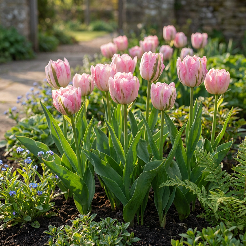 24x Tulipa Double Pink - Dubbele roze tulp - Roze - Voorjaarsbloeier - Bolmaat 11/12