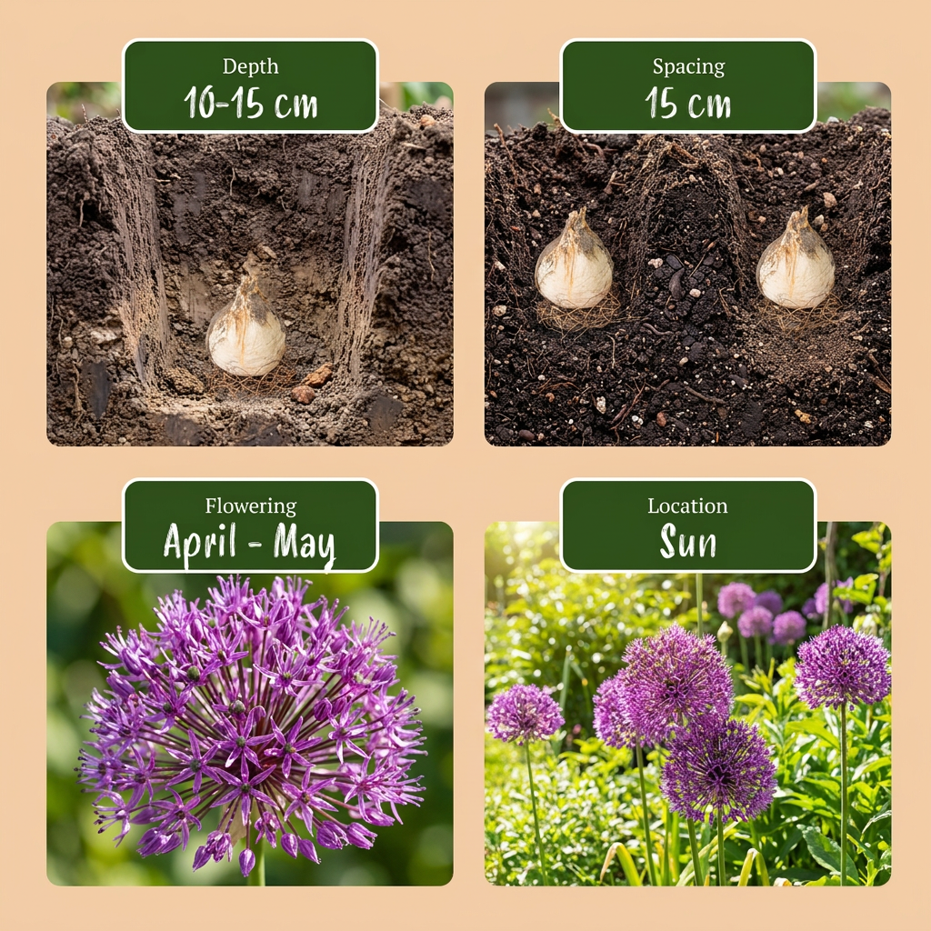 30x Allium Miami - Sierui - Paars - Zomerbloeier - Bolmaat 10/+