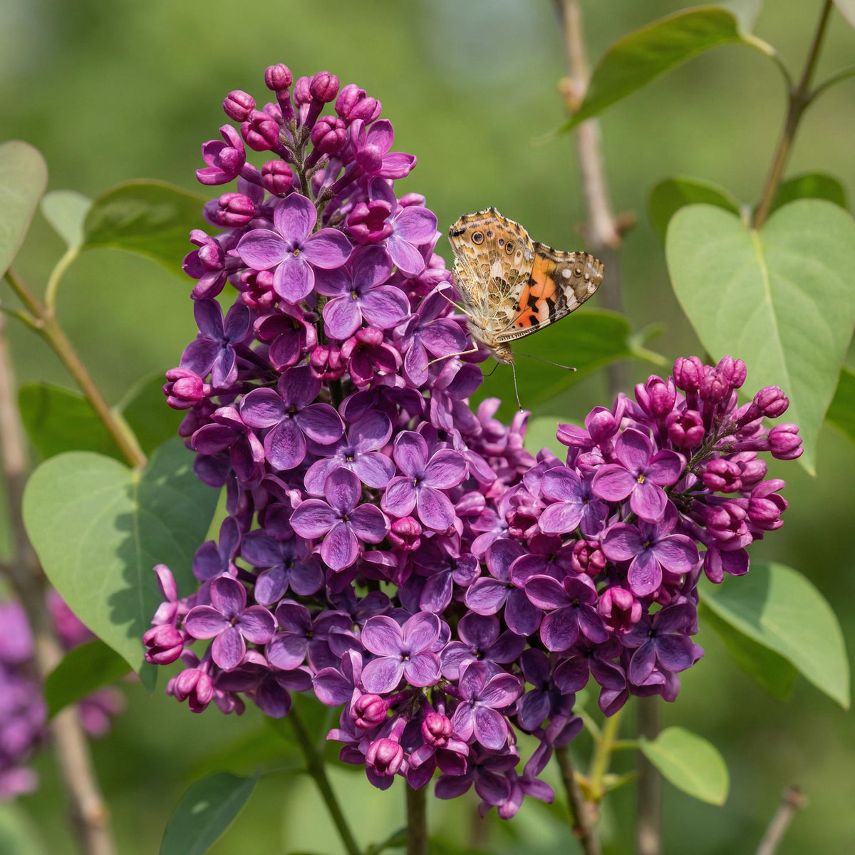 Green boutiQ - Plante de jardin - Syringa vulgaris Ludwig Spath - Lilas commun - Rustique - Violet - 1 Plante - Pot 17cm - Hauteur 45cm