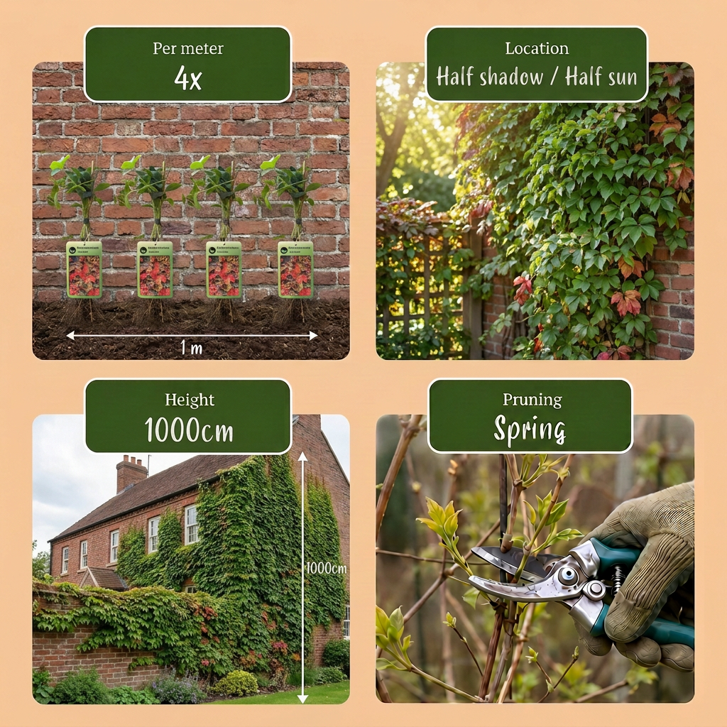 Parthenocissus tr. 'Veitchii Boskoop' - Boston ivy - Yellow - Green - Climber - Ø9cm - ↕35cm