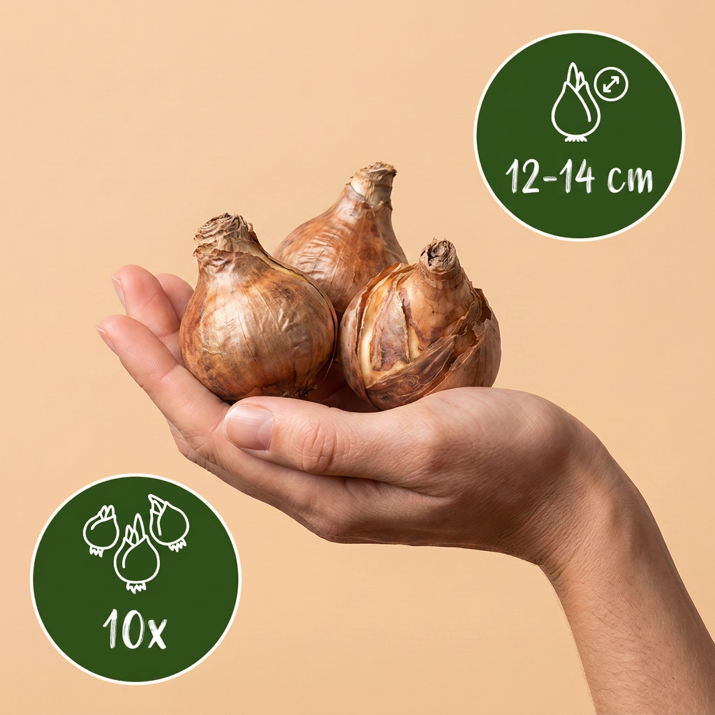 10x Narcissus Ice King - Dubbele narcis - Wit en Geel - Voorjaarsbloeier - Bolmaat 12/14
