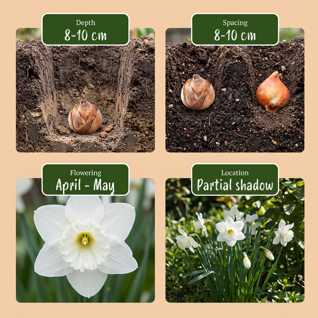 240x Narcissus Botanical White Mix - Botanische witte narcis mix - Wit - Voorjaarsbloeier - Bolmaat 10/12