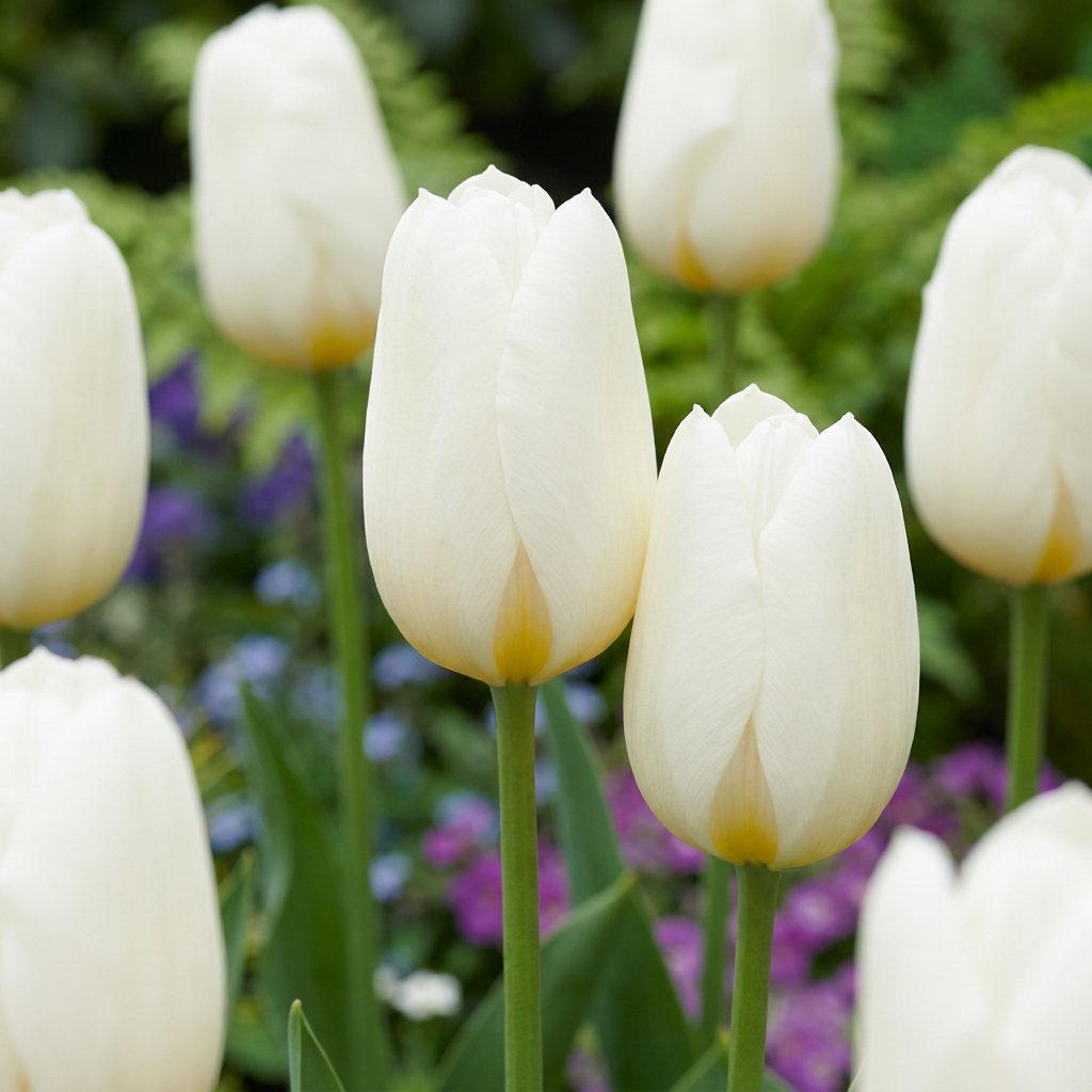 120x Tulipa Triumph White - Triomftulp - Wit - Voorjaarsbloeier - Bolmaat 11/12