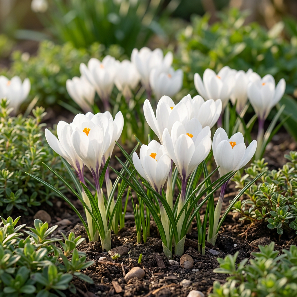 240x Crocus White - Witte krokus - Diversen - Verwilderingsbol - Bolmaat 7/8