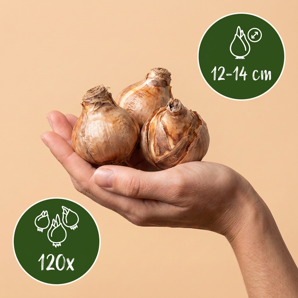 120x Narcissus large Cupped mix - Grootbloemige narcis mix - Geel en Wit - Voorjaarsbloeier - Bolmaat 12/14