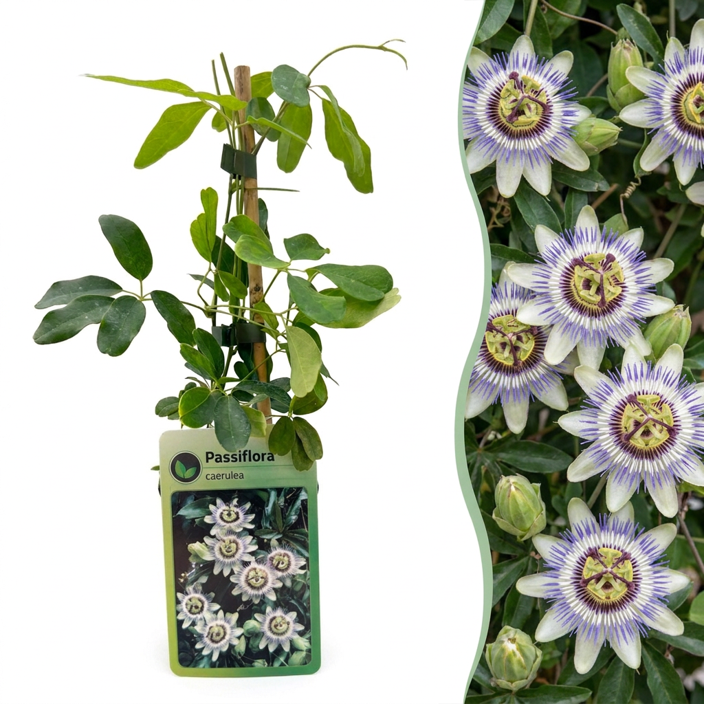 Passiflora caerulea - Blue passionflower - White - Purple - Climber - Ø9cm - ↕35cm