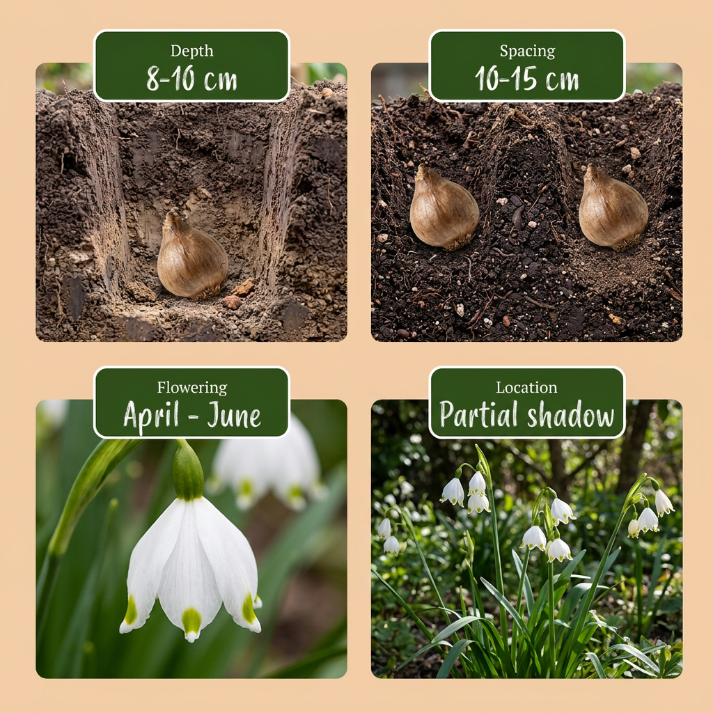 80x Leucojum Aestivum - Zomerschneeklokje - Wit - Voorjaarsbloeier - Bolmaat 8/9