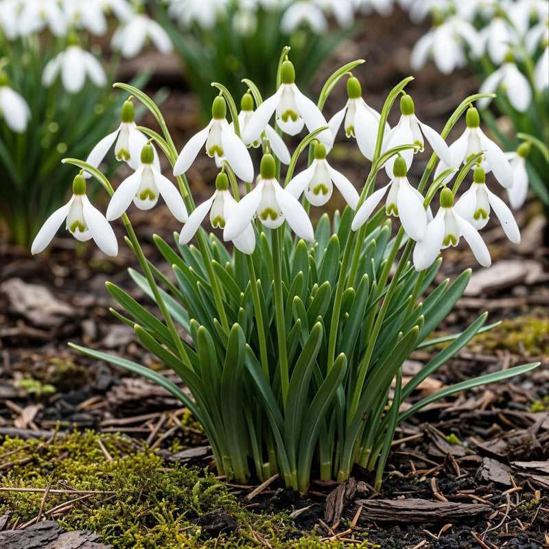 Green boutiQ - Bloembollen - Galanthus Elwesii - Kleur Wit - 25 stuks - Bolmaat 5/6 - XXL Pack