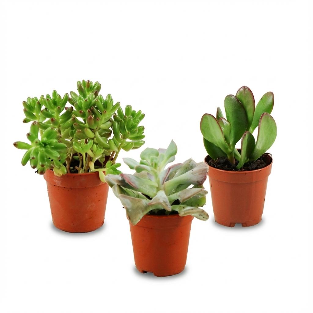 Mini mélange de succulentes - 3 pièces - Ø 5,5 cm - Hauteur : 5-10 cm